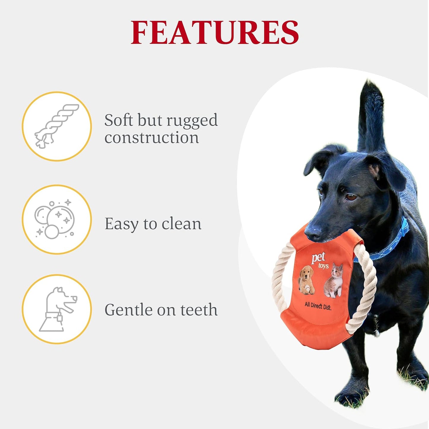 Rope Flying Disc Toy for Dogs & Cats | Fun Soft but Durable Outdoor Pet Chew Toy That'S Easy on Teeth & Floats in Water (Red)