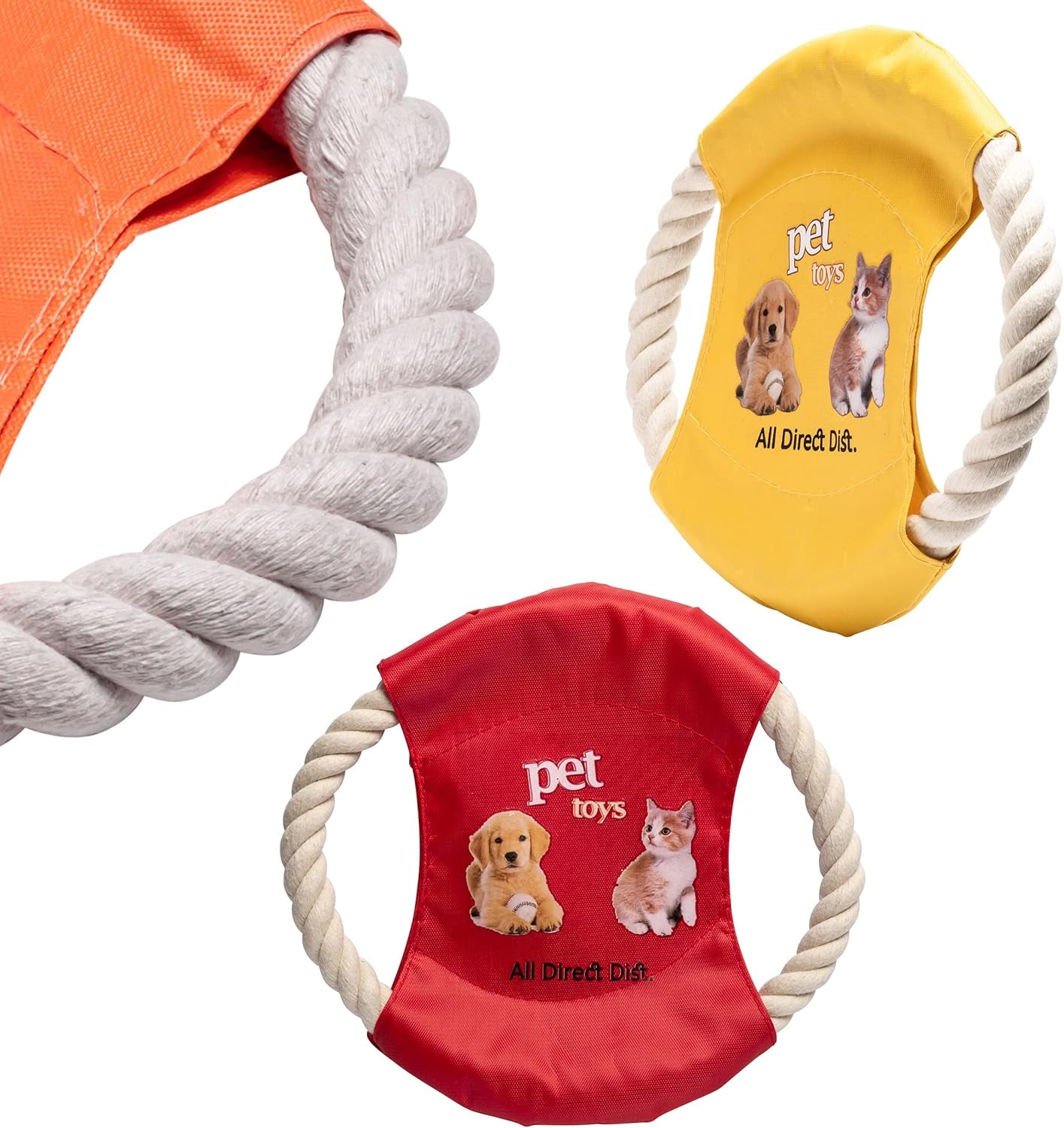 Rope Flying Disc Toy for Dogs & Cats | Fun Soft but Durable Outdoor Pet Chew Toy That'S Easy on Teeth & Floats in Water (Red)