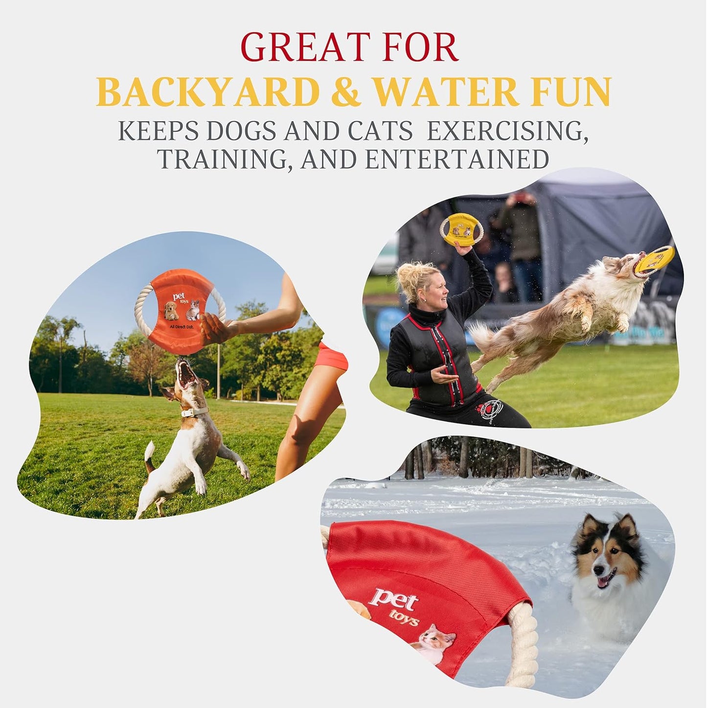 Rope Flying Disc Toy for Dogs & Cats | Fun Soft but Durable Outdoor Pet Chew Toy That'S Easy on Teeth & Floats in Water (Red)