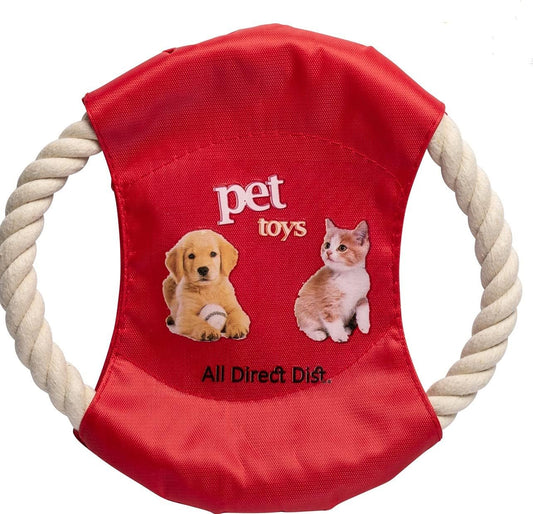 Rope Flying Disc Toy for Dogs & Cats | Fun Soft but Durable Outdoor Pet Chew Toy That'S Easy on Teeth & Floats in Water (Red)